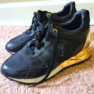 LV Black and Gold Sneakers 6.5/7